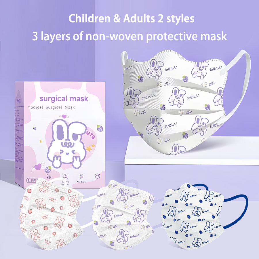 Disposable Surgical Mask - Cartoon Face Mask Adult Children Women