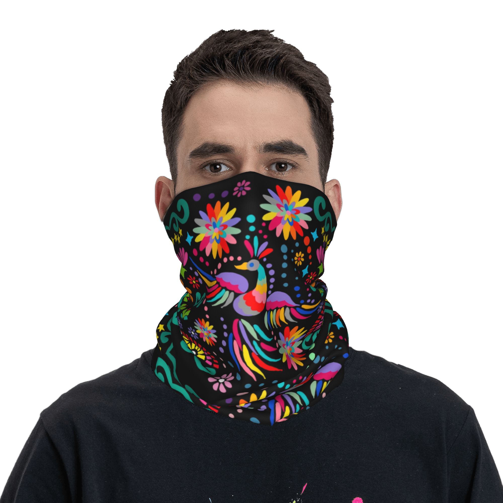 Custom Mexican Floral Flower T – Neck Gaiter Face Cover recenzja i cena