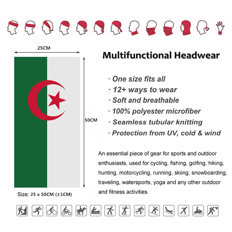 Algeria Flag Printed Bandana H – Neck Gaiter Face Cover recenzja i cena