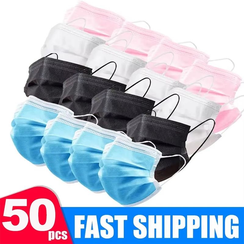 [H]50Pcs 3-layer Mask Face Mas – Disposable Mask Blue recenzja i cena